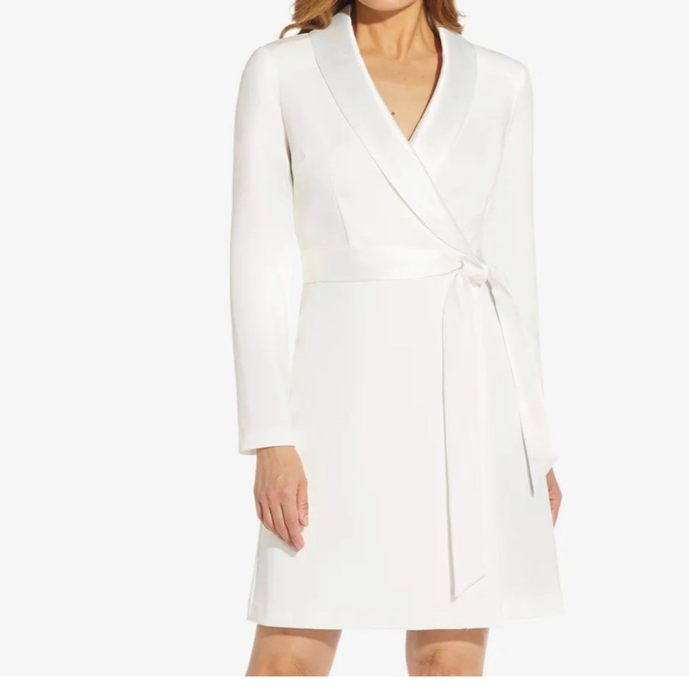 Adrianna Papell White tuxedo dress